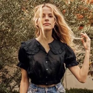 Doen Sparrow top - XS - black ramie